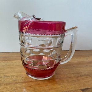TIFFIN-FRANCISCAN 56 Oz Ice Lip Pitcher King's Crown-Cranberry/Ruby Flashed (Top